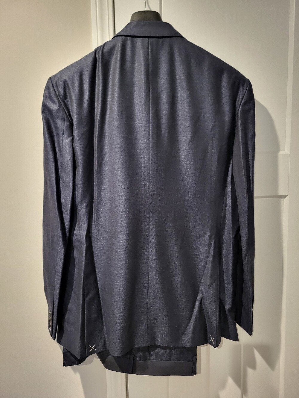 Versace Men's Dark Navy Double-Breasted Suit Jacket & Pants Set Size 58 - Picture 3 of 13